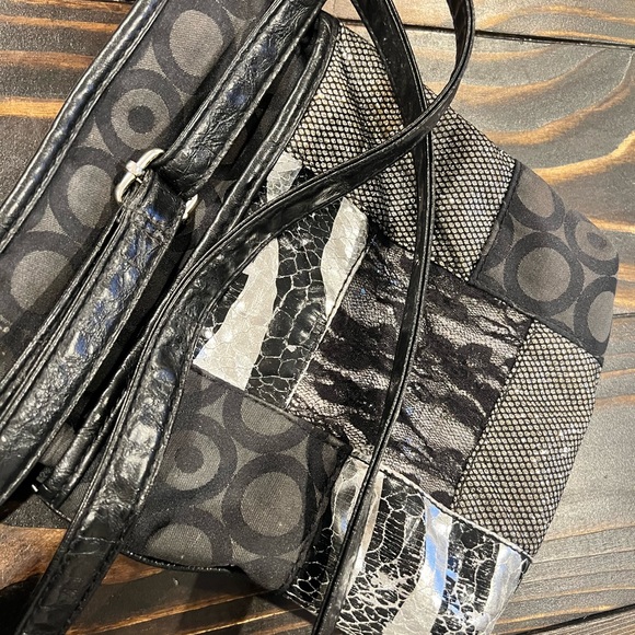 Black Patch Work Shoulder Bag - Picture 3 of 6